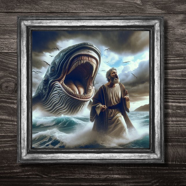Christian Scripture Jonah Whale Bible Art Poster (Creator Uploaded)