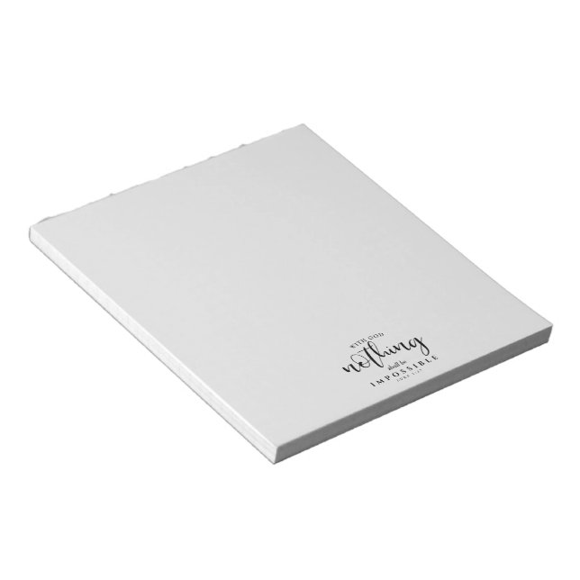 Christian Scripture Nothing shall be Impossible  Notepad (Angled)