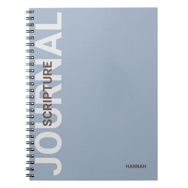 Christian Scripture Personalised Blue Journal (Front)