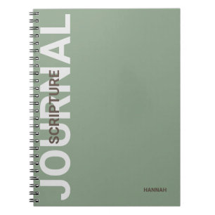 Christian Scripture Personalised Green Journal