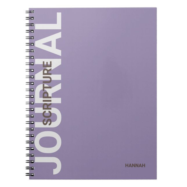 Christian Scripture Personalised Purple Journal (Front)