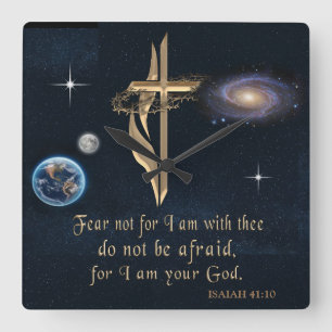 Christian Scripture Square Wall Clock