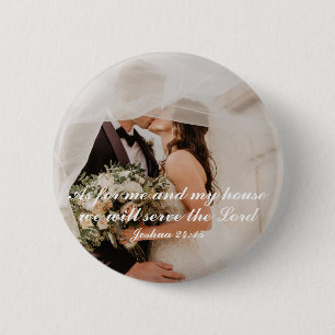Christian Scripture Wedding Photo 6 Cm Round Badge