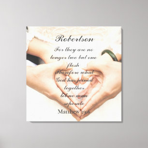 Christian Scripture Wedding Photo Canvas Print