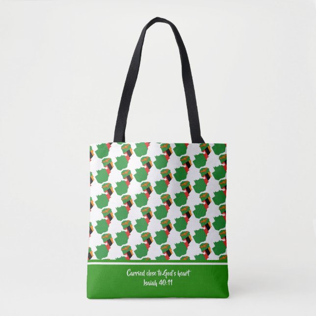 Christian Scripture ZAMBIA FLAG Isaiah Tote Bag (Front)