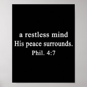 Christian Shirts A Restless Mind His Peace Worship Poster