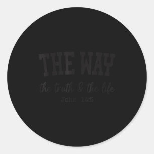 Christian Shirts Women Men Way Truth Life Christia Classic Round Sticker