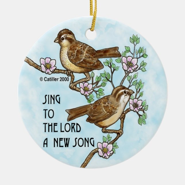 Christian sing a new song  ceramic ornament (Front)