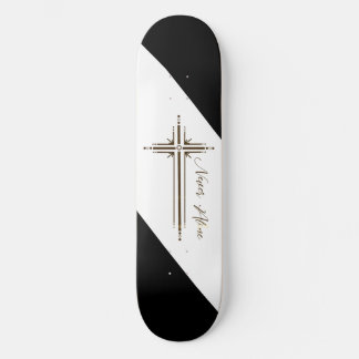 Christian skateboard geometric cross Never Alone