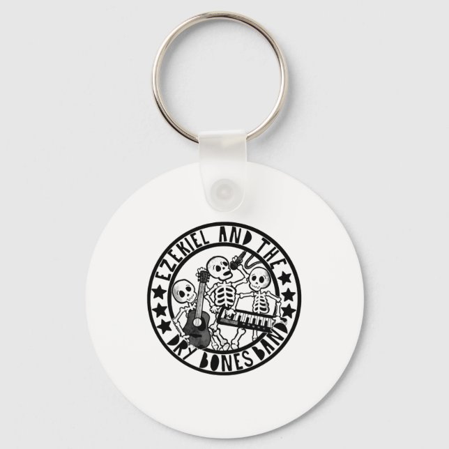 Christian Skeleton Ezekiel And Dry Bone Band Bible Key Ring (Front)