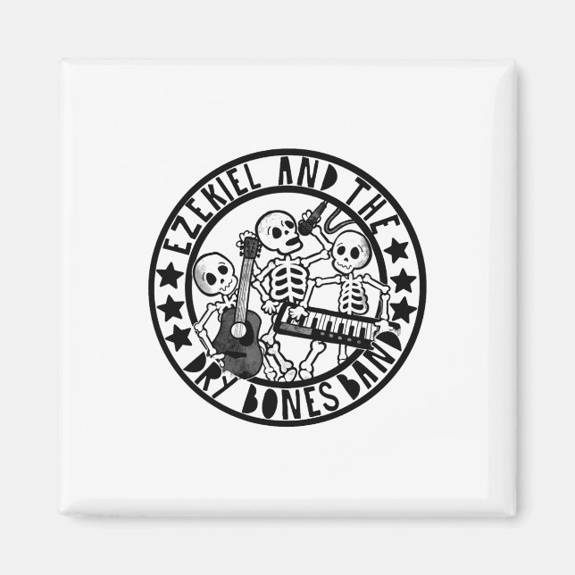 Christian Skeleton Ezekiel And Dry Bone Band Bible Magnet (Front)