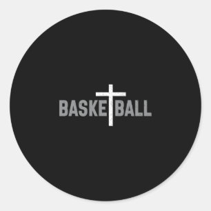 Christian Sketll Cross Men Boys Graphic Classic Round Sticker