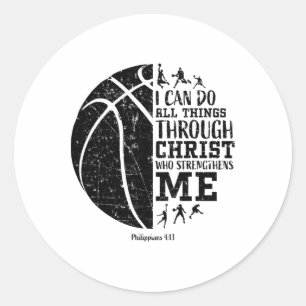 Christian Sketll Gifts Philippians 413 Men Women K Classic Round Sticker