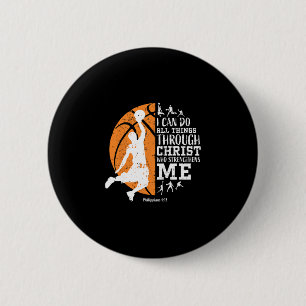 Christian Sketll I Can Do All Things Through Chris 6 Cm Round Badge