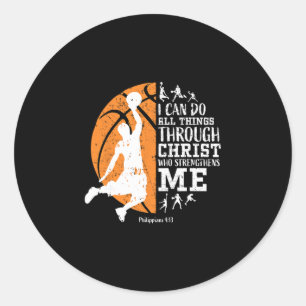 Christian Sketll I Can Do All Things Through Chris Classic Round Sticker