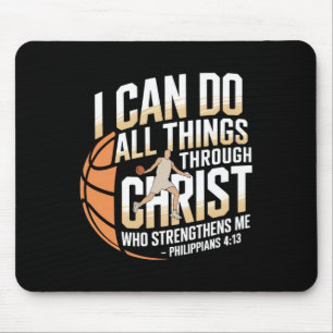 Christian Sketll Player I Can Do All Things Mouse Pad