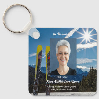 Christian Skiing Skier Memorial Keepsake Key Ring