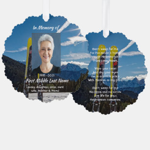 Christian Skiing Skier  Memorial Keepsake  Tree Decoration Card