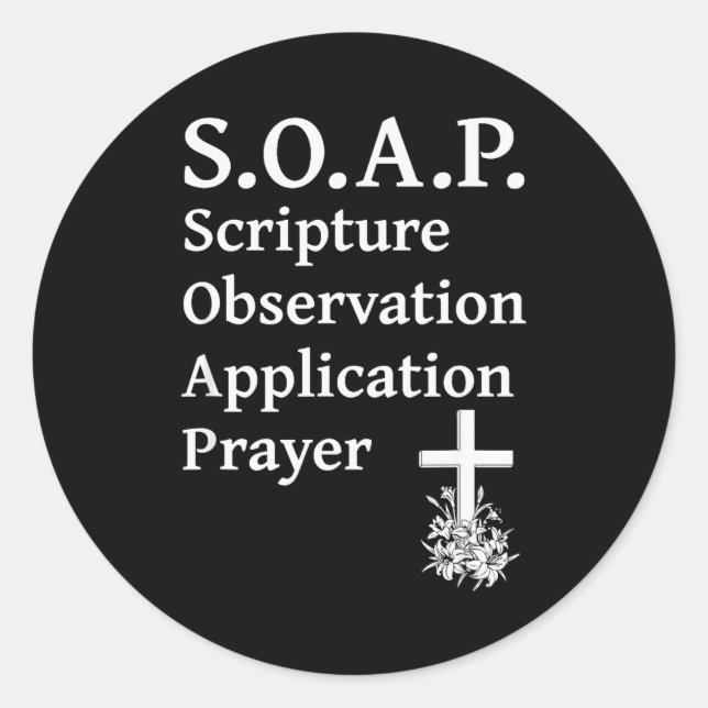 Christian Soap Scripture Observation Application P Classic Round Sticker (Front)