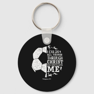 Christian Soccer Faith Graphic Bible Verse Philipp Key Ring