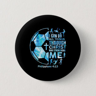 Christian Soccer Faith Religious Women Kids Christ 6 Cm Round Badge