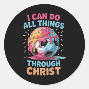 Christian Soccer Shirts Boys Kids Youth Philippian Classic Round Sticker