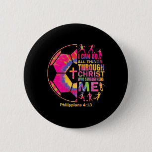 Christian Soccer T Shirt Girls Teen Kids Christ Re 6 Cm Round Badge