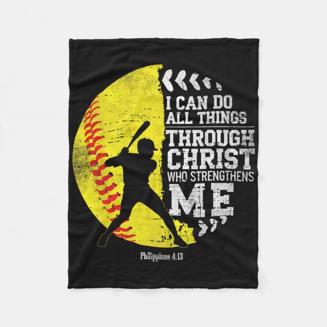 Christian Softll I Can Do All Things Religious Fai Fleece Blanket (Front)