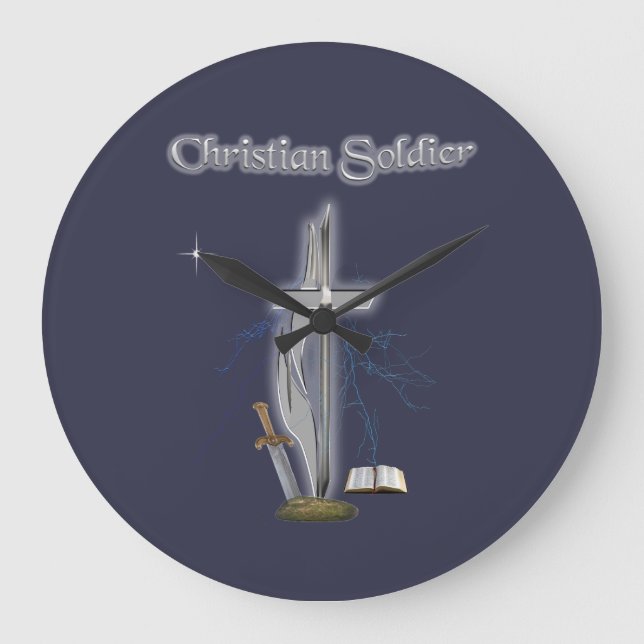 christian soldier large clock (Front)