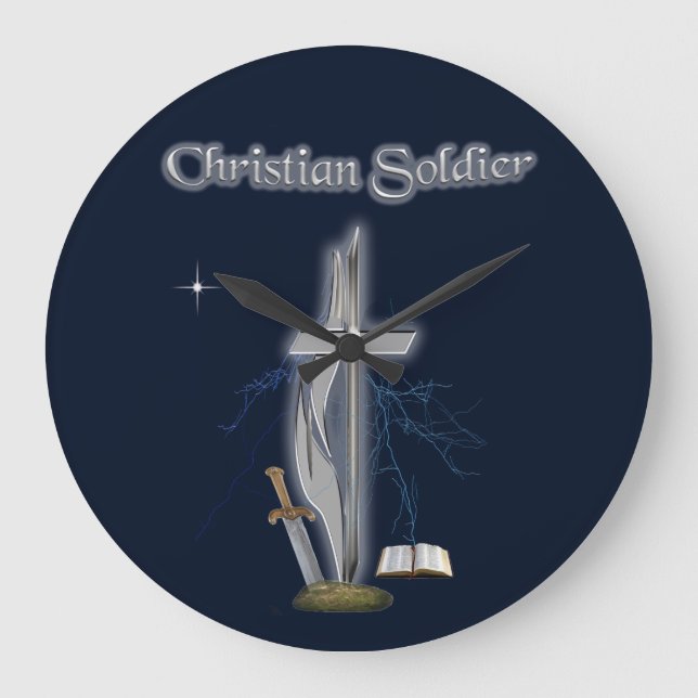 christian soldier large clock (Front)