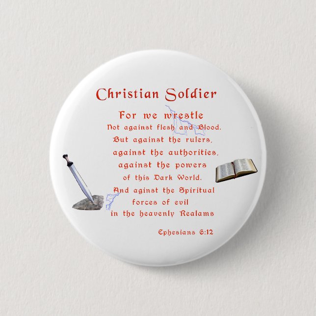 Christian Soldiers 6 Cm Round Badge (Front)