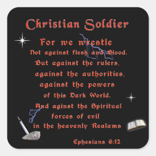 Christian Soldiers Square Sticker