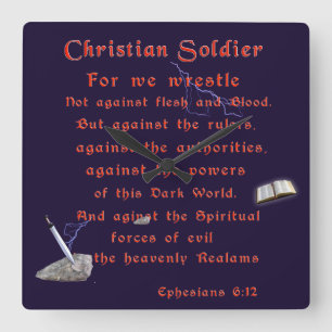 Christian Soldiers Square Wall Clock