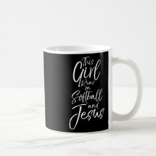 Christian Sport Gift This Girl Runs On Softll And Coffee Mug