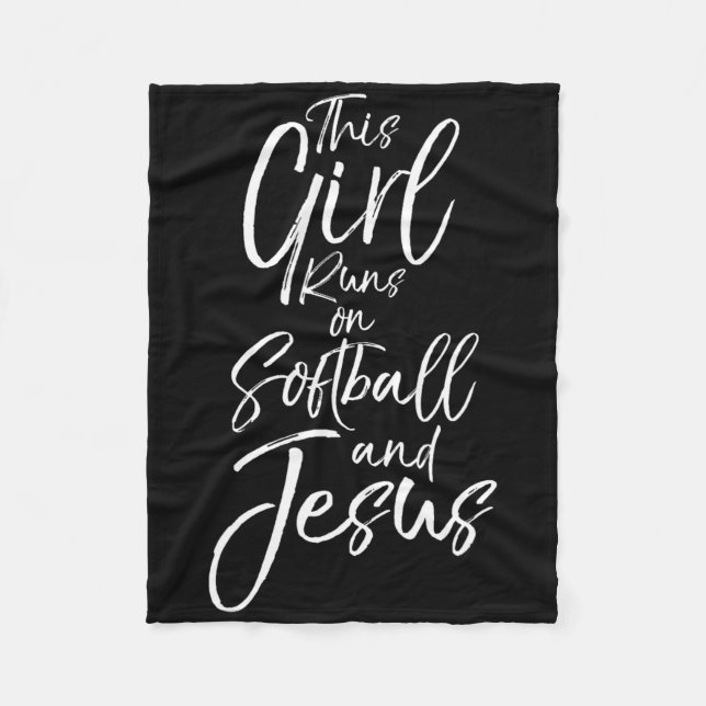 Christian Sport Gift This Girl Runs On Softll And  Fleece Blanket (Front)