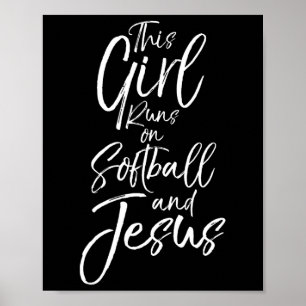 Christian Sport Gift This Girl Runs On Softll And Poster