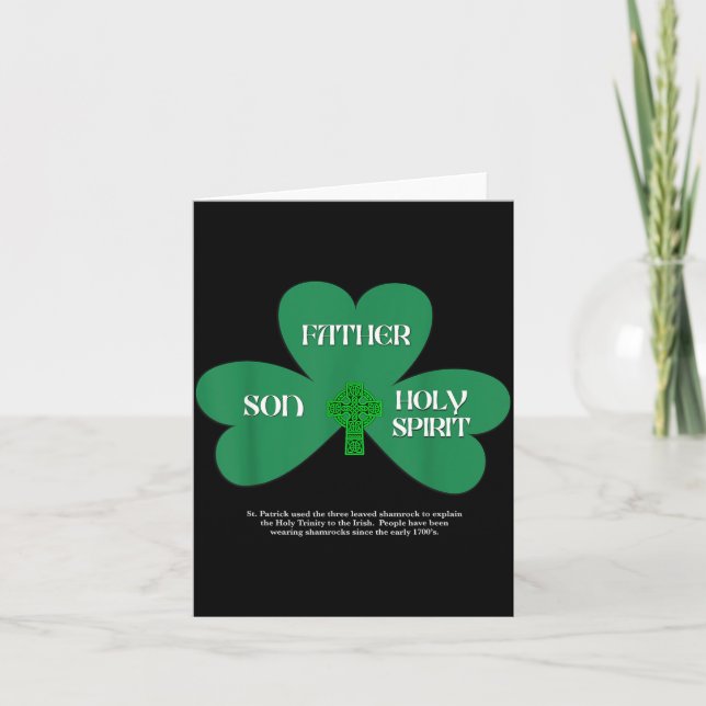 Christian St Patrick's Day Religious Trinity Clove Card (Front)