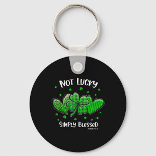 Christian St Patricks Day Shamrock Not Lucky Simpl Key Ring