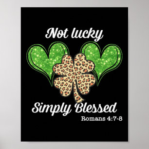 Christian St Patricks Day Shamrock Not Lucky Simpl Poster