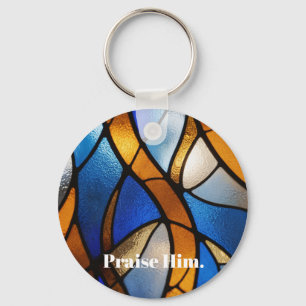 Christian stain-glass look key ring