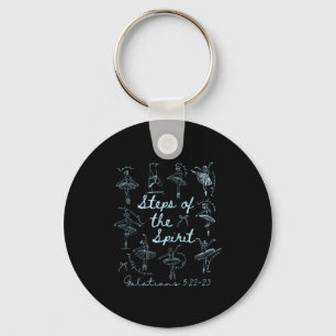 Christian Steps Of Spirit Bible Verse Ballet Dance Key Ring