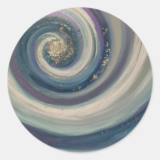 Christian Sticker Abstract Worship Art Blue Swirl