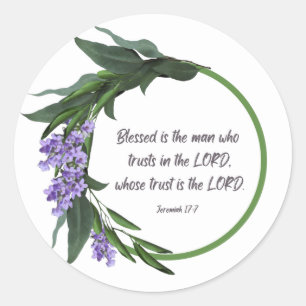 Christian Sticker Floral Design Jeremiah 17:7