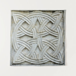 Christian Stone Carving Ancient Pattern Tapestry