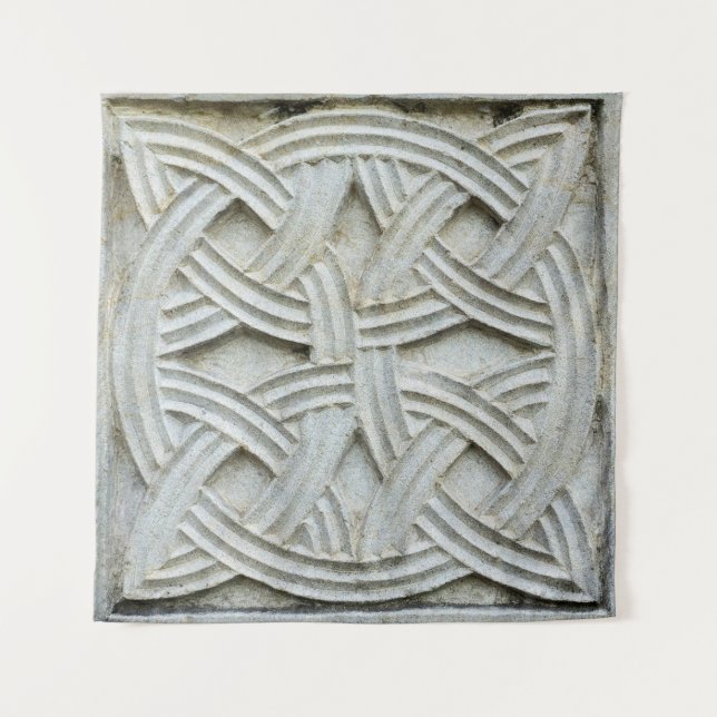 Christian Stone Carving Ancient Pattern Tapestry (Front)
