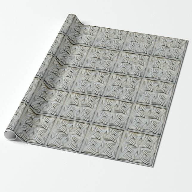 Christian Stone Carving Ancient Pattern Wrapping Paper (Unrolled)