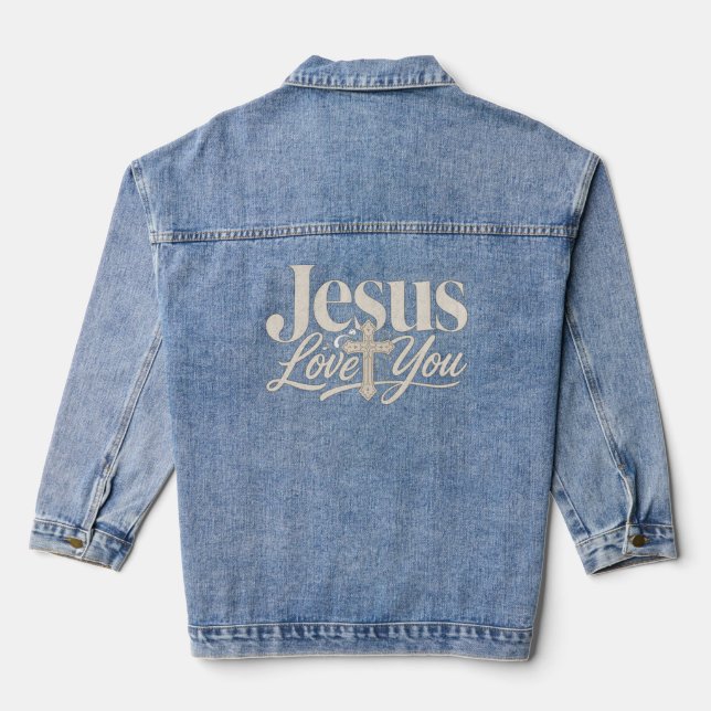 Christian Sublimation Design Denim Jacket (Back)