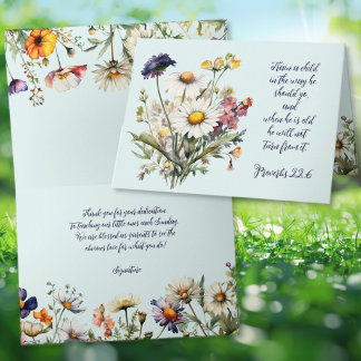 Christian Sunday School Teacher Thank You Card