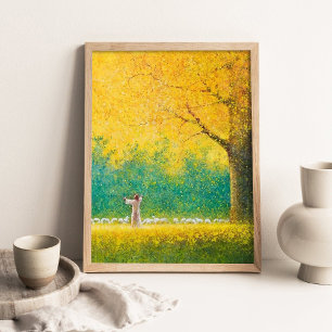 Christian Sunshine _ Jesus and Lambs, Christian  Poster