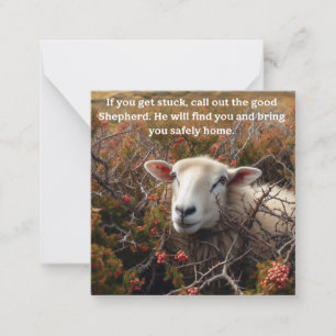 Christian support lamb in briars card